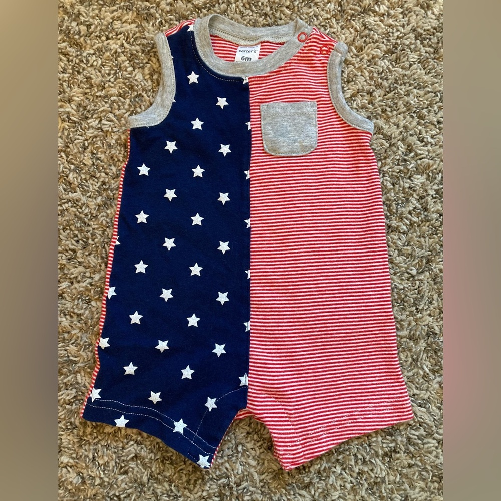 6 Month Patriotic Romper